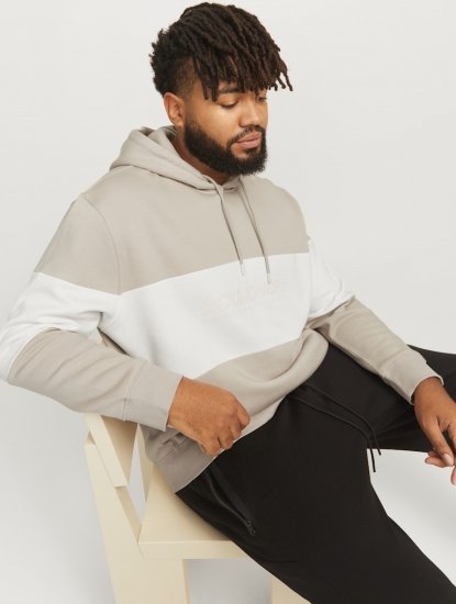 Jack & Jones LEGACY 2 Color Hoodie Beige - Bluzy & bluzy z kapturem - Bluzy & Bluzy z kapturem 2XL-12XL