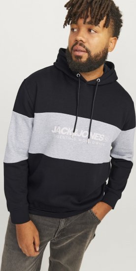 Jack & Jones LEGACY 2 Color Hoodie Black - Bluzy & bluzy z kapturem - Bluzy & Bluzy z kapturem 2XL-12XL