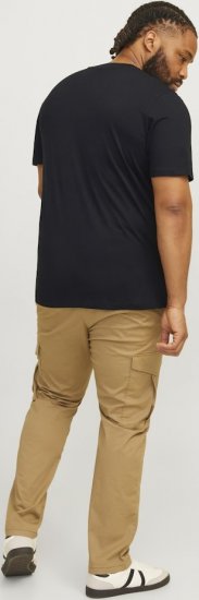 Jack & Jones CALEB VARSITY O-Neck T-Shirt Black - Koszulki - T-shirty meskie Duże Rozmiary - 2XL-14XL