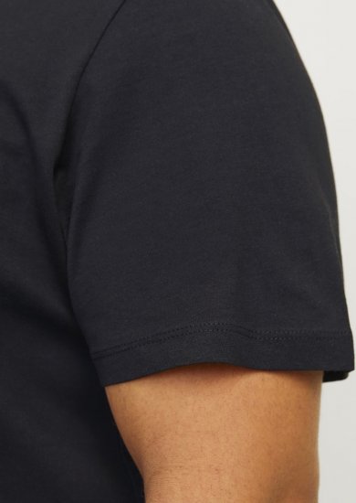 Jack & Jones CALEB VARSITY O-Neck T-Shirt Black - Koszulki - T-shirty meskie Duże Rozmiary - 2XL-14XL