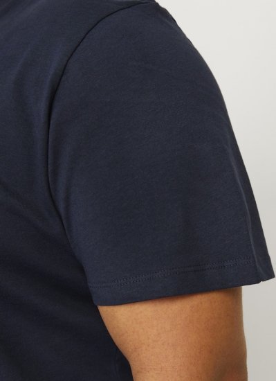 Jack & Jones CALEB VARSITY O-Neck T-Shirt Navy Blazer - Koszulki - T-shirty meskie Duże Rozmiary - 2XL-14XL