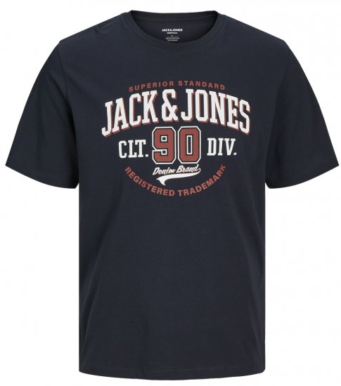 Jack & Jones LOGO O-Neck T-Shirt Dark Navy - Koszulki - T-shirty meskie Duże Rozmiary - 2XL-14XL
