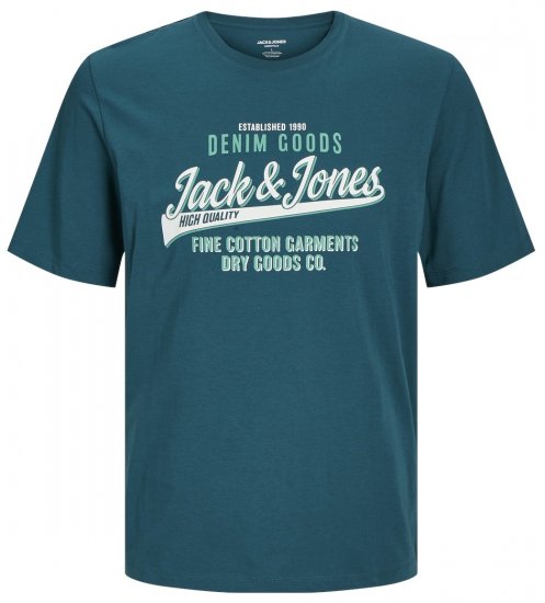Jack & Jones JJELOGO O-Neck T-Shirt Deep Teal - Koszulki - T-shirty meskie Duże Rozmiary - 2XL-14XL