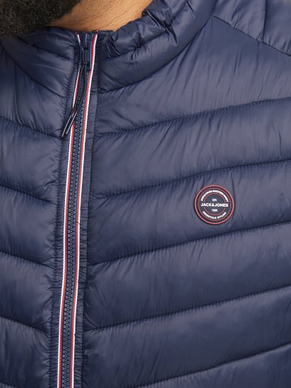 Jack & Jones SPRINT True Red Stitches BODYWARMER Navy Blazer - Kurtki Męskie Duże Rozmiary - Kurtki Duże rozmiary 2XL-8XL
