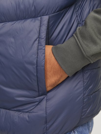 Jack & Jones SPRINT True Red Stitches BODYWARMER Navy Blazer - Kurtki Męskie Duże Rozmiary - Kurtki Duże rozmiary 2XL-8XL