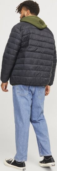 Jack & Jones SPRINT Quilted Collar Jacket Black - Kurtki Męskie Duże Rozmiary - Kurtki Duże rozmiary 2XL-8XL