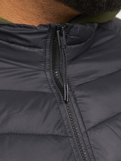 Jack & Jones SPRINT Quilted Collar Jacket Black - Kurtki Męskie Duże Rozmiary - Kurtki Duże rozmiary 2XL-8XL