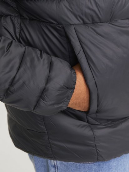 Jack & Jones SPRINT Quilted Collar Jacket Black - Kurtki Męskie Duże Rozmiary - Kurtki Duże rozmiary 2XL-8XL