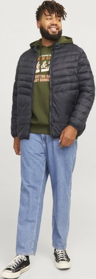 Jack & Jones SPRINT Quilted Collar Jacket Black - Kurtki Męskie Duże Rozmiary - Kurtki Duże rozmiary 2XL-8XL