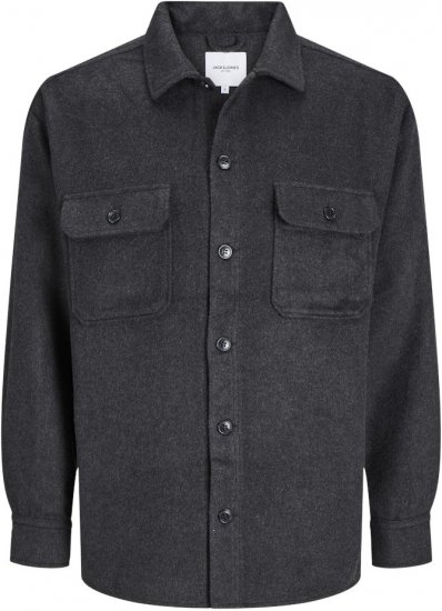 Jack & Jones BRADLEY OLLIE Overshirt LS Black - Koszule - Koszule 2XL-10XL