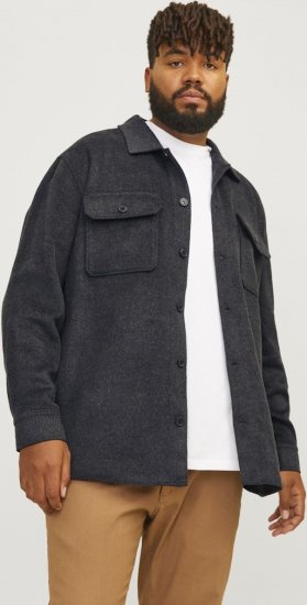 Jack & Jones BRADLEY OLLIE Overshirt LS Black - Koszule - Koszule 2XL-10XL