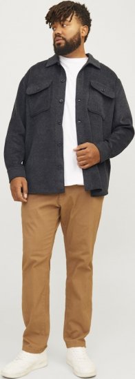 Jack & Jones BRADLEY OLLIE Overshirt LS Black - Koszule - Koszule 2XL-10XL