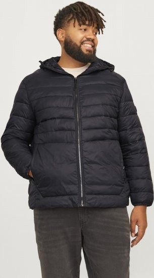 Jack & Jones SPRINT Quilted Hooded Jacket Black - Kurtki Męskie Duże Rozmiary - Kurtki Duże rozmiary 2XL-8XL