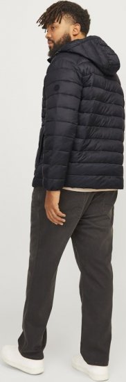 Jack & Jones SPRINT Quilted Hooded Jacket Black - Kurtki Męskie Duże Rozmiary - Kurtki Duże rozmiary 2XL-8XL