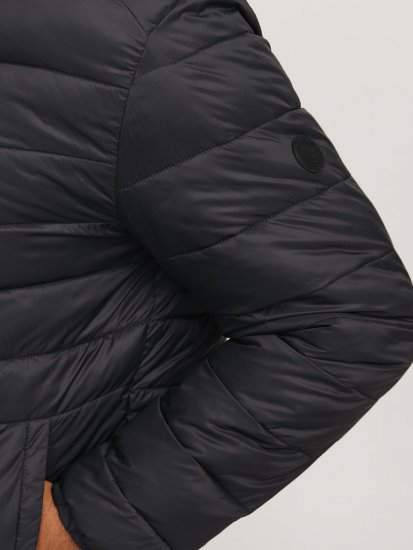 Jack & Jones SPRINT Quilted Hooded Jacket Black - Kurtki Męskie Duże Rozmiary - Kurtki Duże rozmiary 2XL-8XL