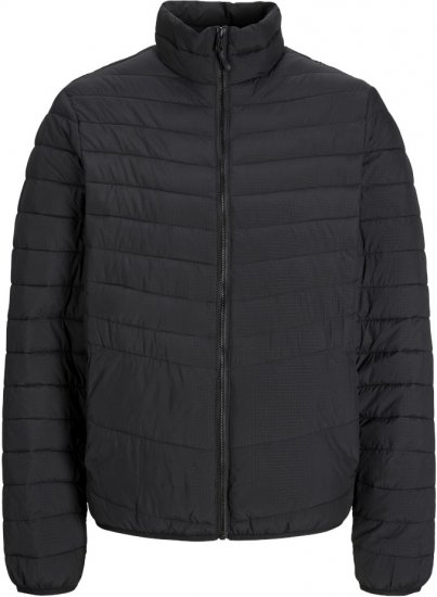 Jack & Jones STATE Puffer Jacket With Collar Black - Kurtki Męskie Duże Rozmiary - Kurtki Duże rozmiary 2XL-8XL