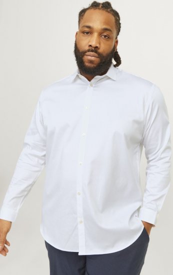 Jack & Jones ARMA LS Shirt White - Koszule - Koszule 2XL-10XL