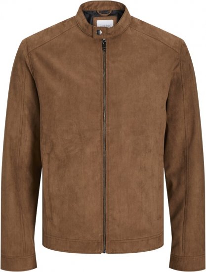 Jack & Jones DYLAN Clean Jacket Brown - Kurtki Męskie Duże Rozmiary - Kurtki Duże rozmiary 2XL-8XL