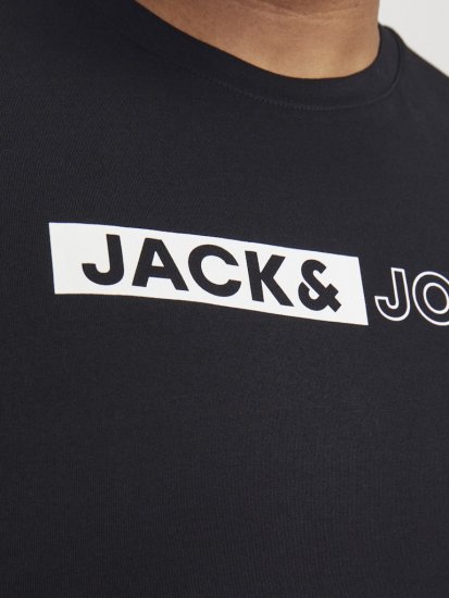 Jack & Jones CORP Logo Play 5 T-Shirt Black - Koszulki - T-shirty meskie Duże Rozmiary - 2XL-14XL