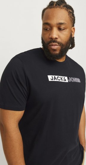 Jack & Jones CORP Logo Play 5 T-Shirt Black - Koszulki - T-shirty meskie Duże Rozmiary - 2XL-14XL