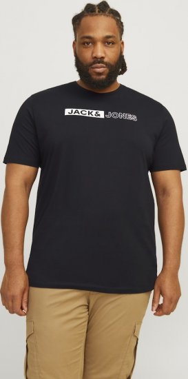 Jack & Jones CORP Logo Play 5 T-Shirt Black - Koszulki - T-shirty meskie Duże Rozmiary - 2XL-14XL