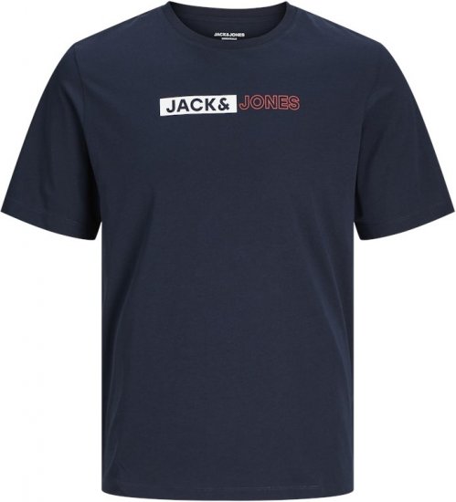 Jack & Jones CORP Logo Play 5 T-Shirt Navy Blazer - Koszulki - T-shirty meskie Duże Rozmiary - 2XL-14XL
