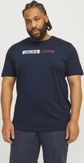 Jack & Jones CORP Logo Play 5 T-Shirt Navy Blazer - Koszulki - T-shirty meskie Duże Rozmiary - 2XL-14XL