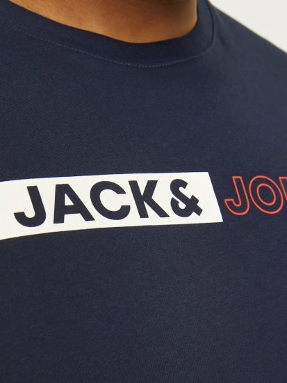Jack & Jones CORP Logo Play 5 T-Shirt Navy Blazer - Koszulki - T-shirty meskie Duże Rozmiary - 2XL-14XL