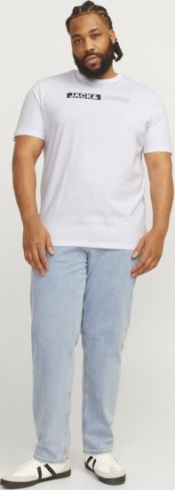 Jack & Jones CORP Logo Play 5 T-Shirt White - Koszulki - T-shirty meskie Duże Rozmiary - 2XL-14XL