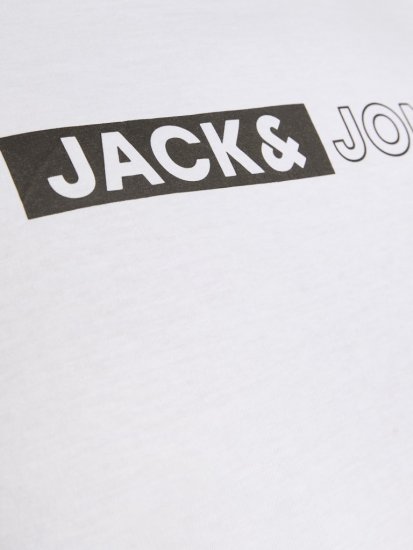 Jack & Jones CORP Logo Play 5 T-Shirt White - Koszulki - T-shirty meskie Duże Rozmiary - 2XL-14XL