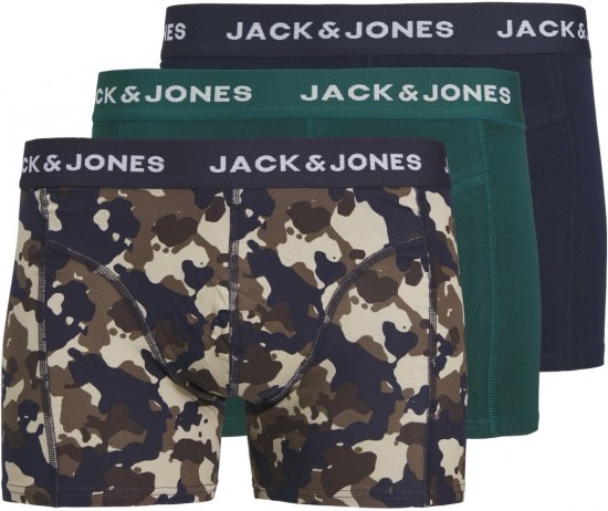Jack & Jones JACCAMOFLAGE Trunks 3-Pack Navy Blazer - Bielizna & stroje kąpielowe - Bielizna & Stroje kąpielowe 2XL-8XL