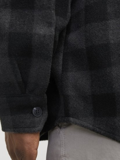Jack & Jones ZAC BRUSHED Long Sleeve OVERSHIRT Grey - Koszule - Koszule 2XL-10XL
