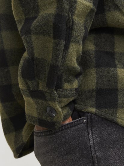 Jack & Jones ZAC Brushed Long Sleeve Overshirt Green - Koszule - Koszule 2XL-10XL