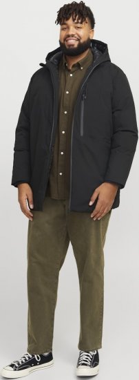 Jack & Jones PAYNE Windproof Parka Black - Kurtki Męskie Duże Rozmiary - Kurtki Duże rozmiary 2XL-8XL