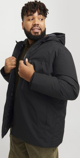 Jack & Jones PAYNE Windproof Parka Black - Kurtki Męskie Duże Rozmiary - Kurtki Duże rozmiary 2XL-8XL
