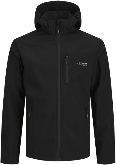 Jack & Jones JJTAYLOR Softshell Jacket Black - Kurtki Męskie Duże Rozmiary - Kurtki Duże rozmiary 2XL-8XL