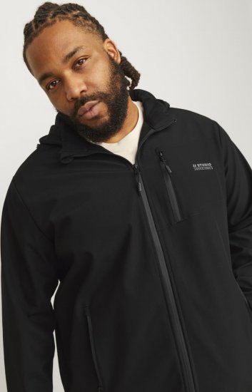 Jack & Jones JJTAYLOR Softshell Jacket Black - Kurtki Męskie Duże Rozmiary - Kurtki Duże rozmiary 2XL-8XL