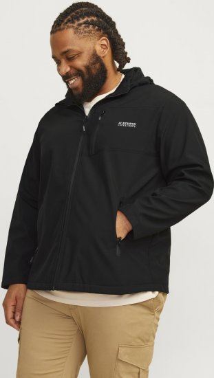 Jack & Jones JJTAYLOR Softshell Jacket Black - Kurtki Męskie Duże Rozmiary - Kurtki Duże rozmiary 2XL-8XL