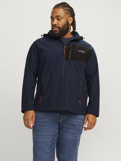 Jack & Jones JJTAYLOR Softshell Jacket Navy Blazer - Kurtki Męskie Duże Rozmiary - Kurtki Duże rozmiary 2XL-8XL