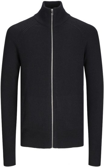 Jack & Jones PANNEL Turtleneck Knitted Sweater with Zipper Black - Bluzy & bluzy z kapturem - Bluzy & Bluzy z kapturem 2XL-12XL