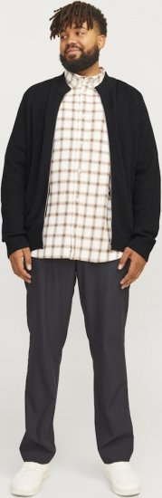 Jack & Jones PANNEL Turtleneck Knitted Sweater with Zipper Black - Bluzy & bluzy z kapturem - Bluzy & Bluzy z kapturem 2XL-12XL