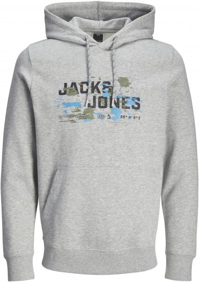 Jack & Jones JCOOUTDOOR Hoodie Light Grey - Bluzy & bluzy z kapturem - Bluzy & Bluzy z kapturem 2XL-12XL