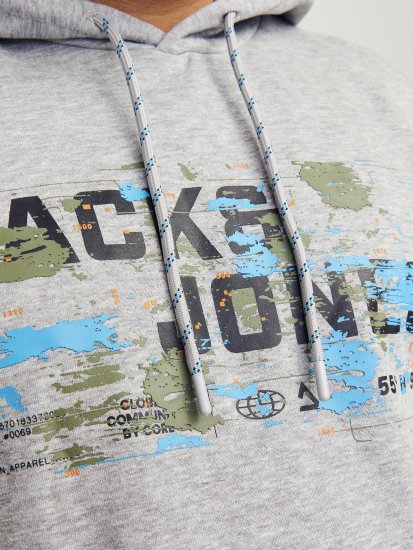 Jack & Jones JCOOUTDOOR Hoodie Light Grey - Bluzy & bluzy z kapturem - Bluzy & Bluzy z kapturem 2XL-12XL
