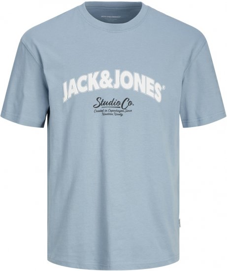 Jack & Jones JORBRONX T-Shirt Light Blue - Koszulki - T-shirty meskie Duże Rozmiary - 2XL-14XL