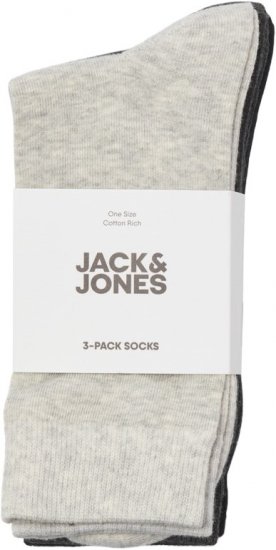 Jack & Jones RAFAEL Socks 3-Pack Grey - Bielizna & Stroje kąpielowe - Bielizna & Stroje kąpielowe 2XL-8XL