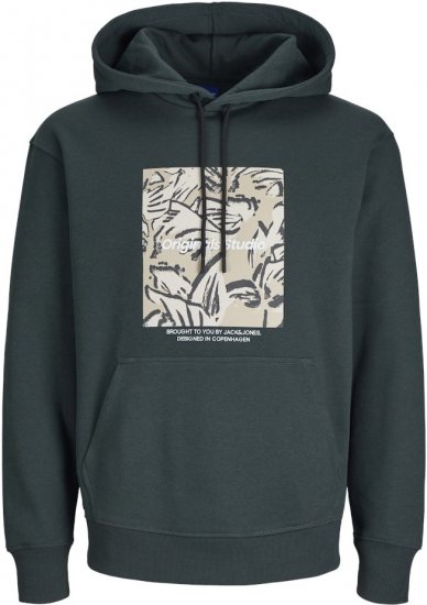 Jack & Jones ESTERBRO Hoodie Dark Green - Bluzy & bluzy z kapturem - Bluzy & Bluzy z kapturem 2XL-12XL