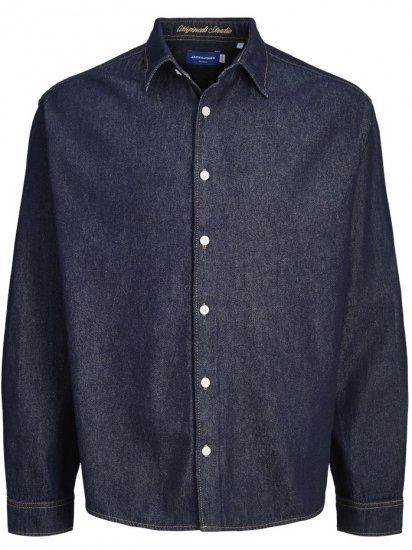 Jack & Jones Norrebro Denim Long Sleeve Shirt Dark Blue Denim - Koszule - Koszule 2XL-10XL