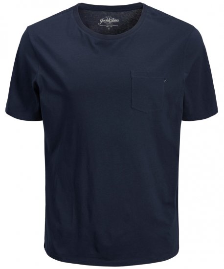 Jack & Jones JJEPOCKET Tee Navy - Koszulki - T-shirty meskie Duże Rozmiary - 2XL-14XL
