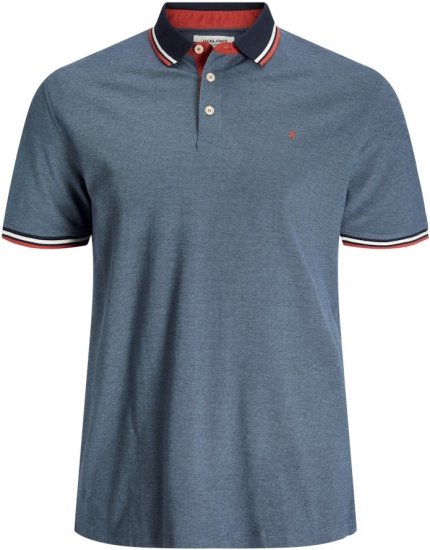 Jack & Jones PAULOS Short Sleeve Polo Denim Blue/PS - Koszulki polo - Koszulki Polo 2XL-8XL