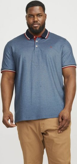 Jack & Jones PAULOS Short Sleeve Polo Denim Blue/PS - Koszulki polo - Koszulki Polo 2XL-8XL